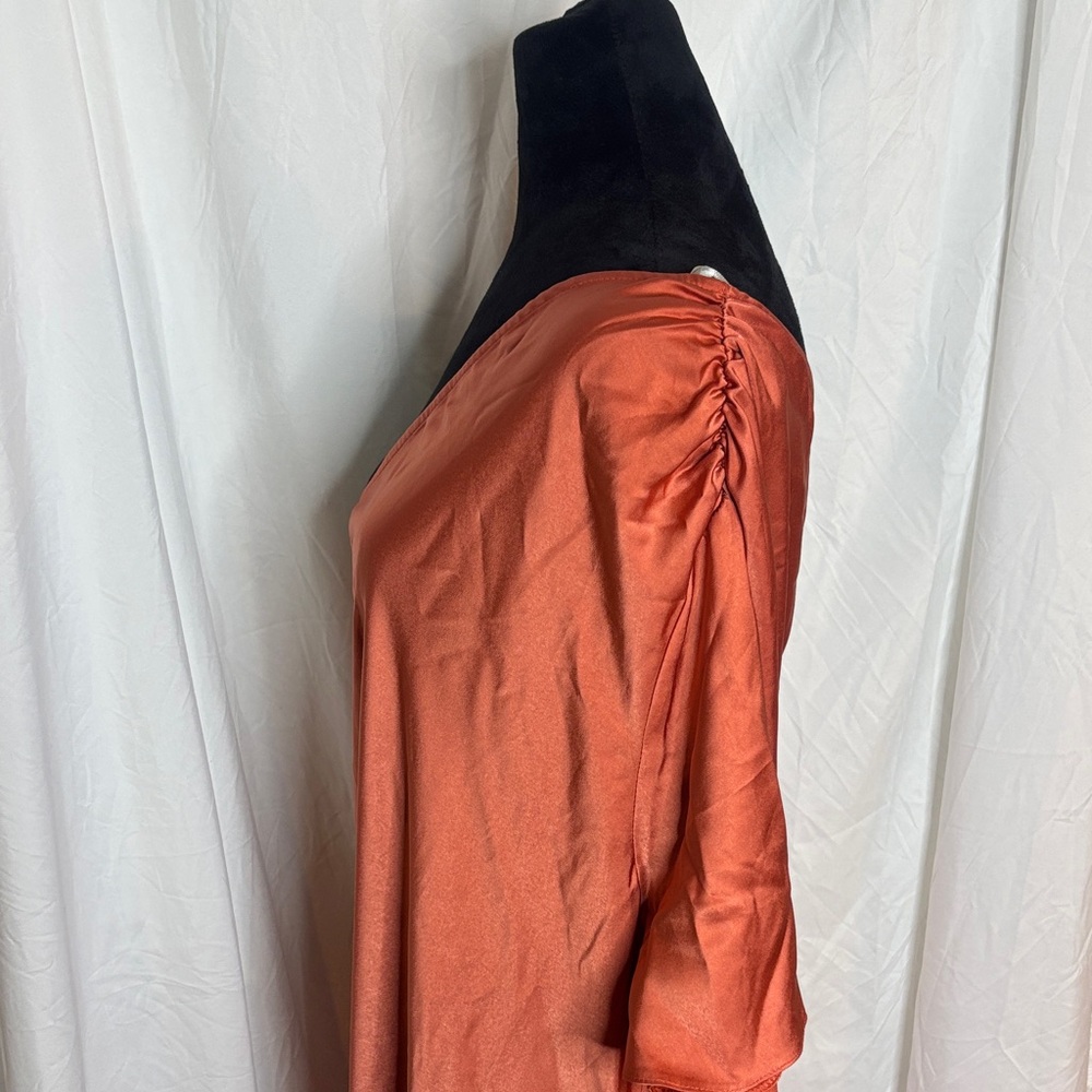 ASOS One Shoulder Dress in Rust Orange - Picture 9 of 11